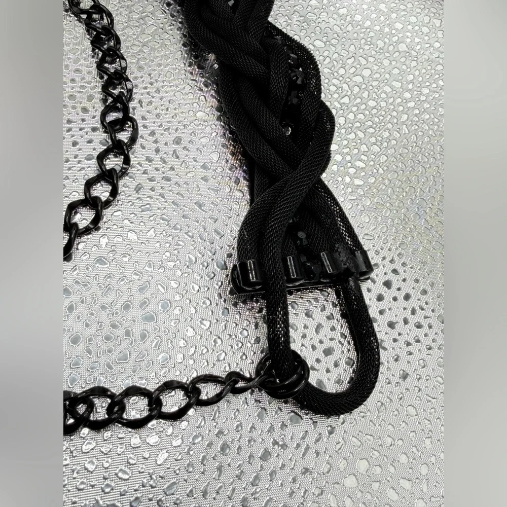 Black Braided Mesh Belt